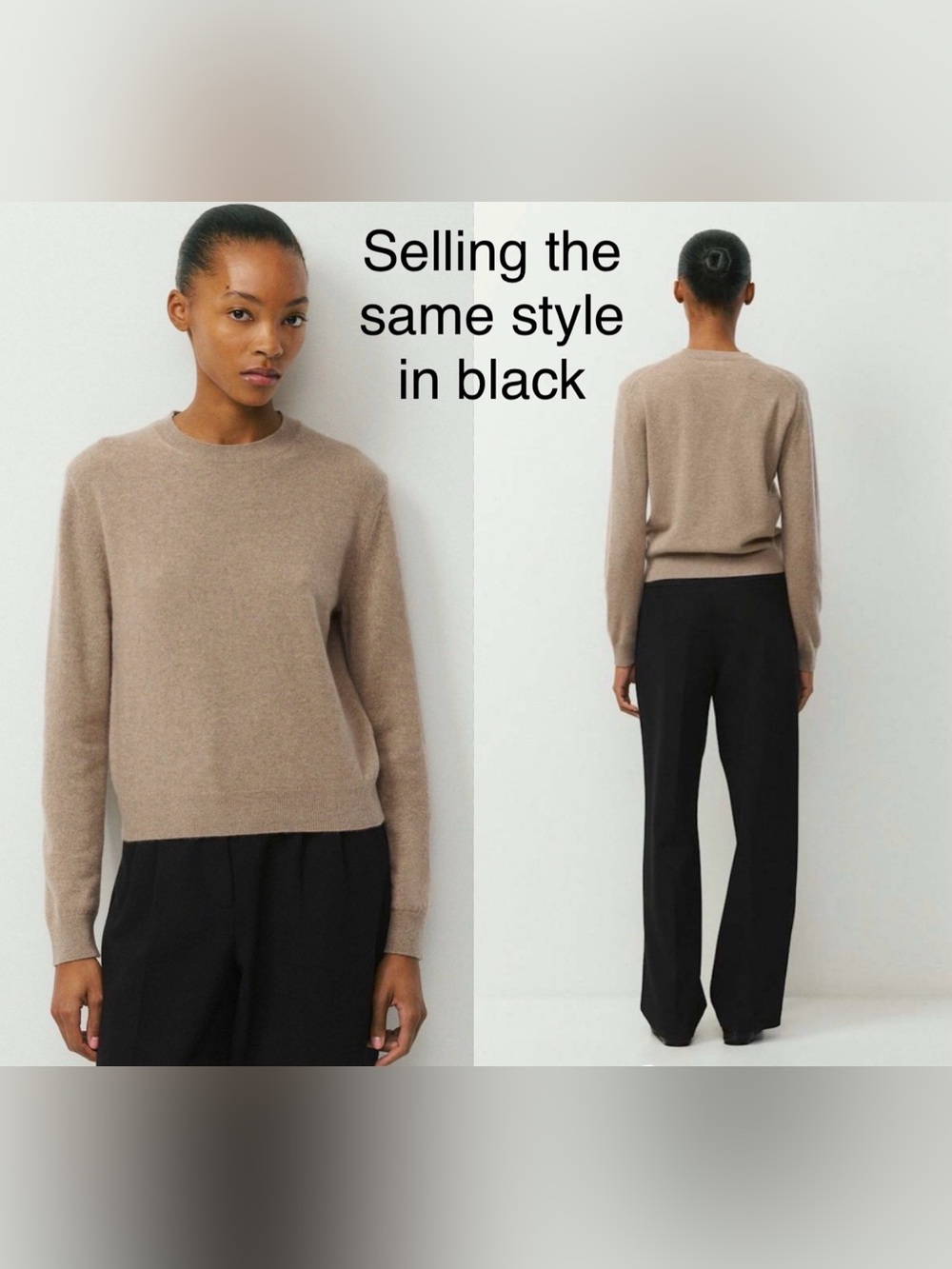 NWOTS Aritzia  Bare Cashmere Bloor Crewneck Sweater Sz XS Black